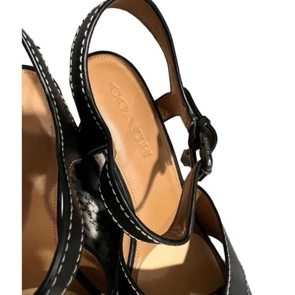 Coach Women's‎ Eaton Black Wedge Sandal Sz 9 - Picture 8 of 10
